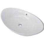 Vidaxl lavabo ovale en c�ramique avec trop plein 59 x 38, 5 cm