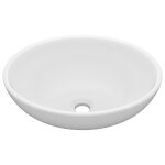 Vidaxl lavabo ovale de luxe blanc mat 40x33 cm cramique