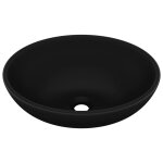 Vidaxl lavabo ovale de luxe noir mat 40x33 cm c�ramique