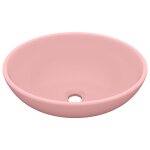 Vidaxl lavabo ovale de luxe rose mat 40x33 cm c�ramique