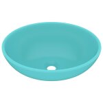 Vidaxl lavabo ovale de luxe vert clair mat 40x33 cm cramique