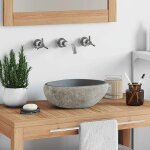 Vidaxl lavabo en pierre de rivi�re ovale (29 - 38)x(24 - 31) cm