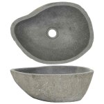 Vidaxl lavabo en pierre de rivire ovale (37 - 46)x(29 - 36) cm