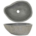 Vidaxl lavabo en pierre de rivi�re ovale (37 - 46)x(29 - 36) cm