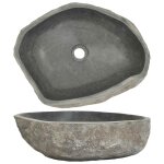 Vidaxl lavabo en pierre de rivi�re ovale (45 - 53)x(34 - 41) cm