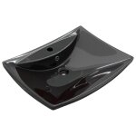 Vidaxl lavabo rectangulaire en céramique noir de luxe avec trop - plein et trou Vidaxl lavabo rectangulaire en céramique noir de luxe avec trop - plein et trou