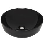 Vidaxl lavabo rond cramique noir 41, 5 x 13, 5 cm