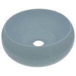 Vidaxl lavabo rond de luxe bleu clair mat 40x15 cm c�ramique