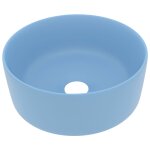 Vidaxl lavabo rond de luxe bleu clair mat 40x15 cm cramique