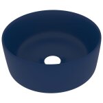 Vidaxl lavabo rond de luxe bleu fonc� mat 40x15 cm c�ramique
