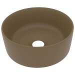 Vidaxl lavabo rond de luxe cr�me mat 40x15 cm c�ramique