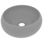 Vidaxl lavabo rond de luxe gris clair mat 40x15 cm c�ramique