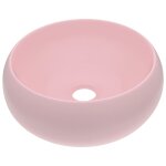 Vidaxl lavabo rond de luxe rose mat 40x15 cm cramique