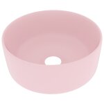 Vidaxl lavabo rond de luxe rose mat 40x15 cm c�ramique