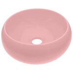 Vidaxl lavabo rond de luxe rose mat 40x15 cm c�ramique