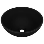 Vidaxl lavabo rond de salle de bain noir mat 32, 5x14 cm cramique