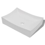 Vidaxl lavabo de salle de bain en c�ramique blanc brillant