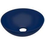 Vidaxl lavabo de salle de bain c�ramique bleu fonc� rond