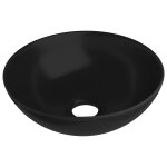 Vidaxl lavabo de salle de bain c�ramique noir mat rond