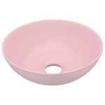 Vidaxl lavabo de salle de bain c�ramique rose mat rond