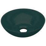 Vidaxl lavabo de salle de bain c�ramique vert fonc� rond