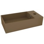 Vidaxl lavabo de salle de bain avec trop - plein c�ramique cr�me mat