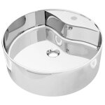 Vidaxl lavabo avec trop - plein 46, 5 x 15, 5 cm c�ramique argent�