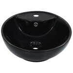 Vidaxl lavabo avec trop - plein 46, 5 x 18 cm c�ramique noir