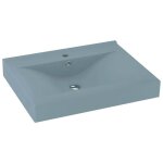 Vidaxl lavabo avec trou de robinet bleu clair mat 60x46 cm c�ramique