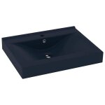 Vidaxl lavabo avec trou de robinet bleu fonc� mat 60x46 cm c�ramique