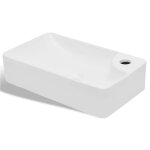Vidaxl lavabo � trou pour robinet c�ramique blanc pour salle de bain