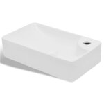 Vidaxl lavabo � trou pour robinet c�ramique blanc pour salle de bain