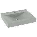 Vidaxl lavabo avec trou de robinet gris clair mat 60x46 cm c�ramique