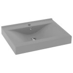 Vidaxl lavabo avec trou de robinet gris clair mat 60x46 cm cramique