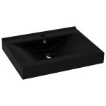 Vidaxl lavabo avec trou de robinet noir mat 60x46 cm cramique
