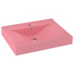 Vidaxl lavabo avec trou de robinet rose mat 60x46 cm c�ramique