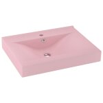 Vidaxl lavabo avec trou de robinet rose mat 60x46 cm c�ramique