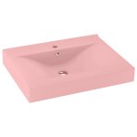 Vidaxl lavabo avec trou de robinet rose mat 60x46 cm c�ramique
