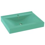 Vidaxl lavabo avec trou de robinet vert clair mat 60x46 cm c�ramique