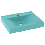 Vidaxl lavabo avec trou de robinet vert clair mat 60x46 cm cramique