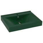 Vidaxl lavabo avec trou de robinet vert fonc� mat 60x46 cm c�ramique