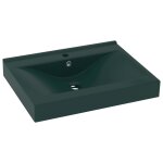 Vidaxl lavabo avec trou de robinet vert fonc mat 60x46 cm cramique