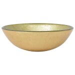 Vidaxl lavabo verre tremp� 42 cm dor�