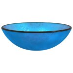 Vidaxl lavabo verre tremp 42x14 cm bleu