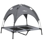 Vidaxl lit pour chien avec auvent anthracite tissu oxford et acier
