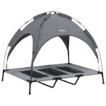 Vidaxl lit pour chien avec auvent anthracite tissu oxford et acier
