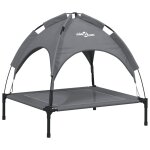 Vidaxl lit pour chien avec auvent anthracite tissu oxford et acier
