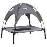 Vidaxl lit pour chien avec auvent anthracite tissu oxford et acier