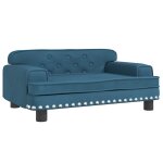 Vidaxl lit pour chien bleu 70x45x30 cm velours
