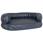 Vidaxl lit pour chien ergonomique mousse bleu fonc 60x42cm similicuir